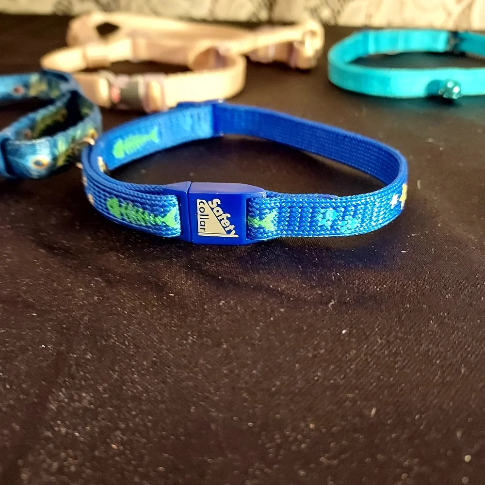 NEW-3 Cat Collars & 1 harness